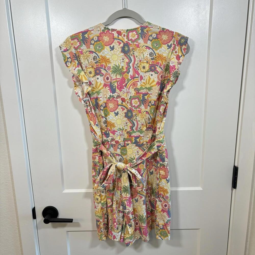 MARINE LAYER- CAMILLA ROMPER-Pastel Groovy Print-Hemp Blend Boho Fairy Sz  Med - Picture 5 of 7